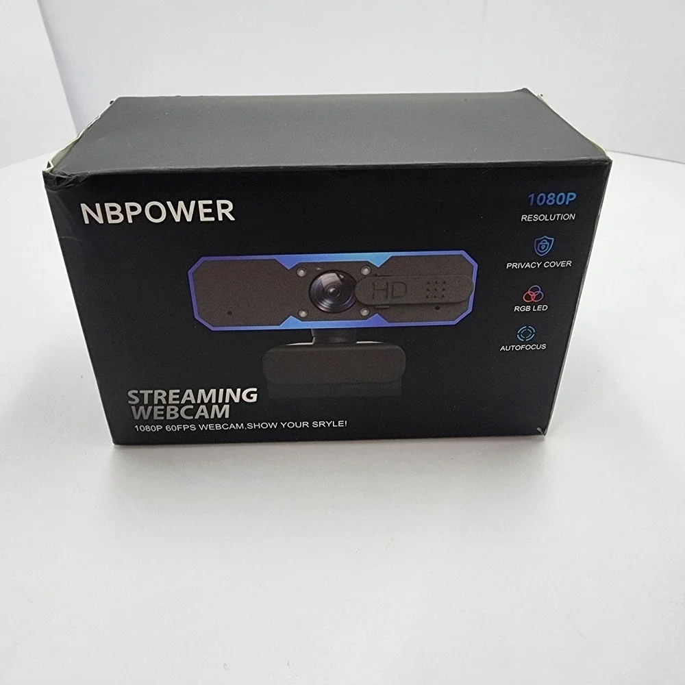 NBPOWER Black 1080P 60Fps Autofocus Digital Streaming Webcam With Microphone